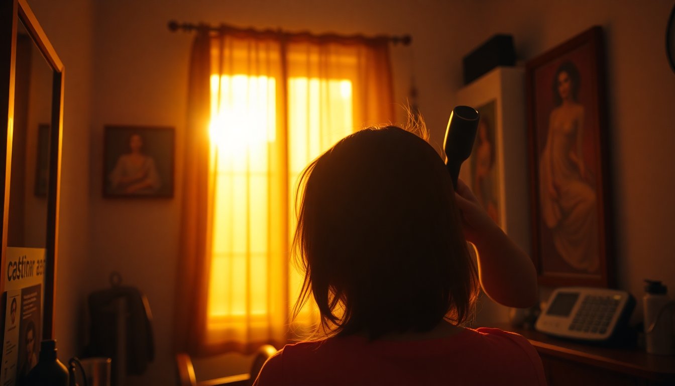Salão de beleza em fim de tarde
